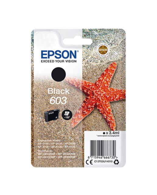Cartucho original Epson 603 negro (C13T03U14010) 1