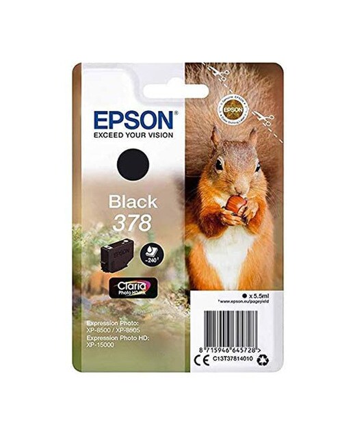 Cartucho original Epson 378 Negro (C13T37814010) 1