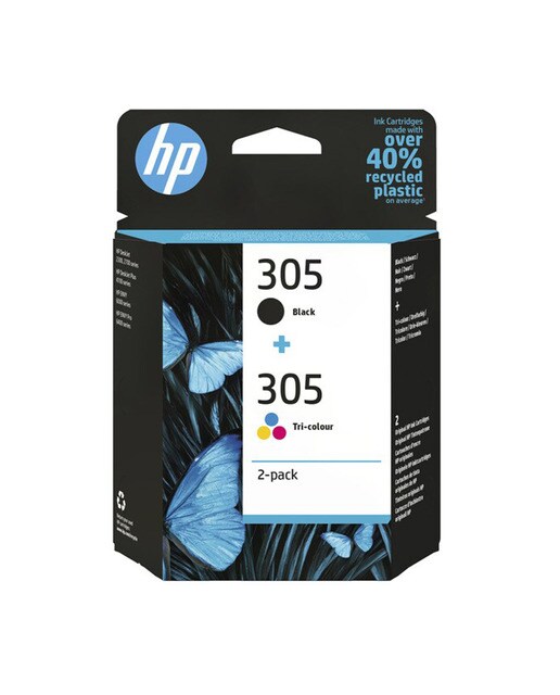Pack de 2 cartuchos de tinta original HP 305 tricolor / negro (6ZD17AE) 1