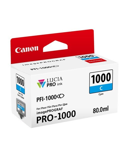 Cartucho de tinta original Canon PFI-1000 C Cian (0547C001) 2