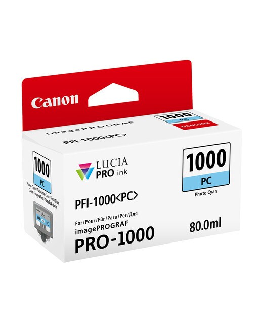 Cartucho de tinta original Canon PFI-1000 PC Cian fotográfico (0550C001) 2