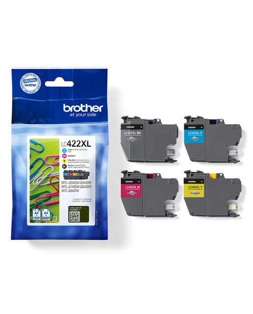 Pack 4 cartuchos XL originales Brother LC422XLVAL negro, cian, magenta y amarillo 1