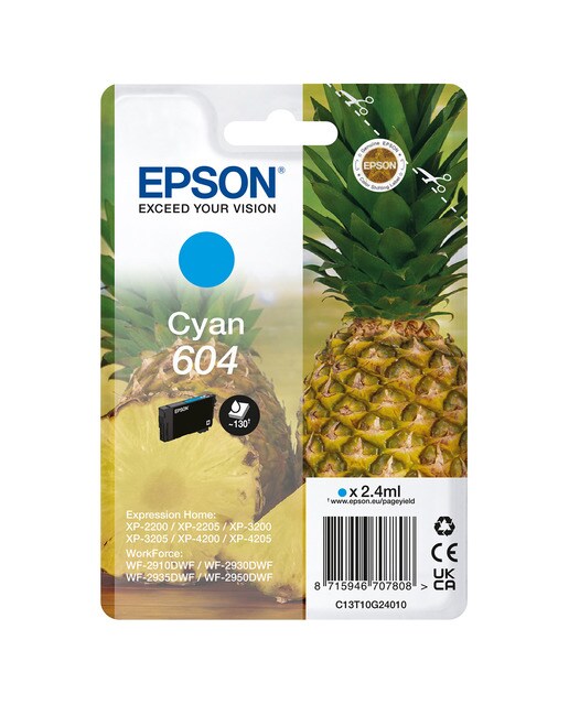 Cartucho de tinta original Epson 604 cian (T10G240) 1