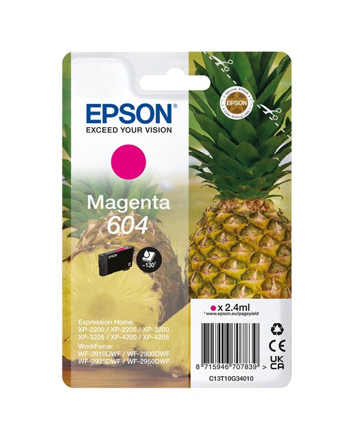 Imagen 0 de Cartucho de tinta original Epson 604 magenta (T10G340)