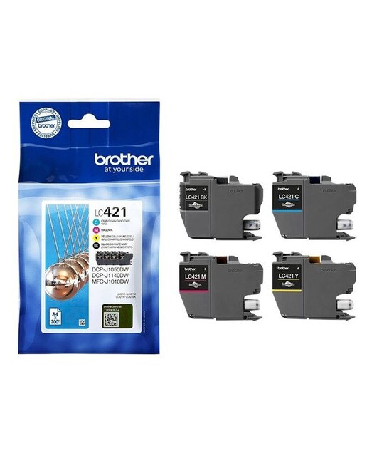 Imagen 0 de Pack 4 Cartuchos de tinta original Brother LC421 Multicolor (LC421VAL)
