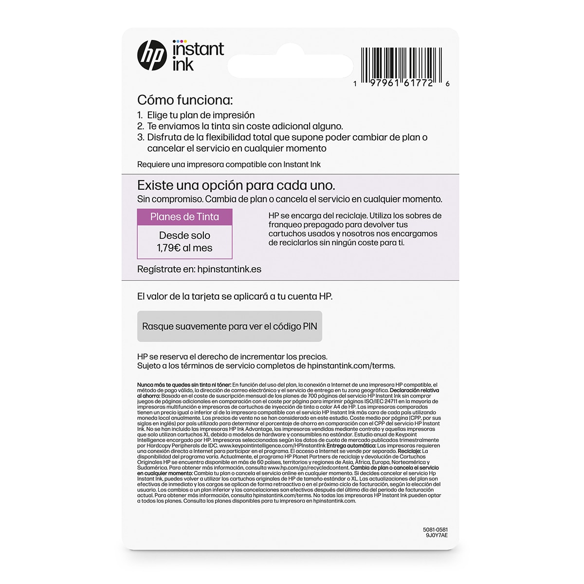 HP Tarjeta Instant Ink - 5€ 2