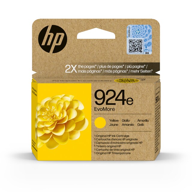 Imagen 0 de Cartucho de tinta original HP EvoMore 924e amarillo (4K0U9NE)
