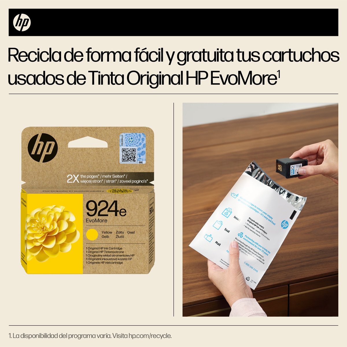 Cartucho de tinta original HP EvoMore 924e amarillo (4K0U9NE) 4