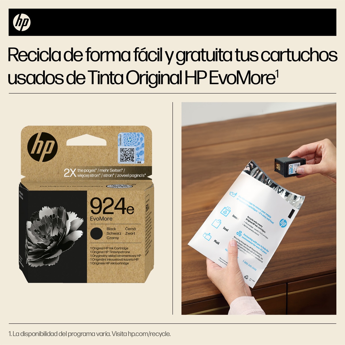 Cartucho de tinta original HP EvoMore 924e negro (4K0V0NE) 4
