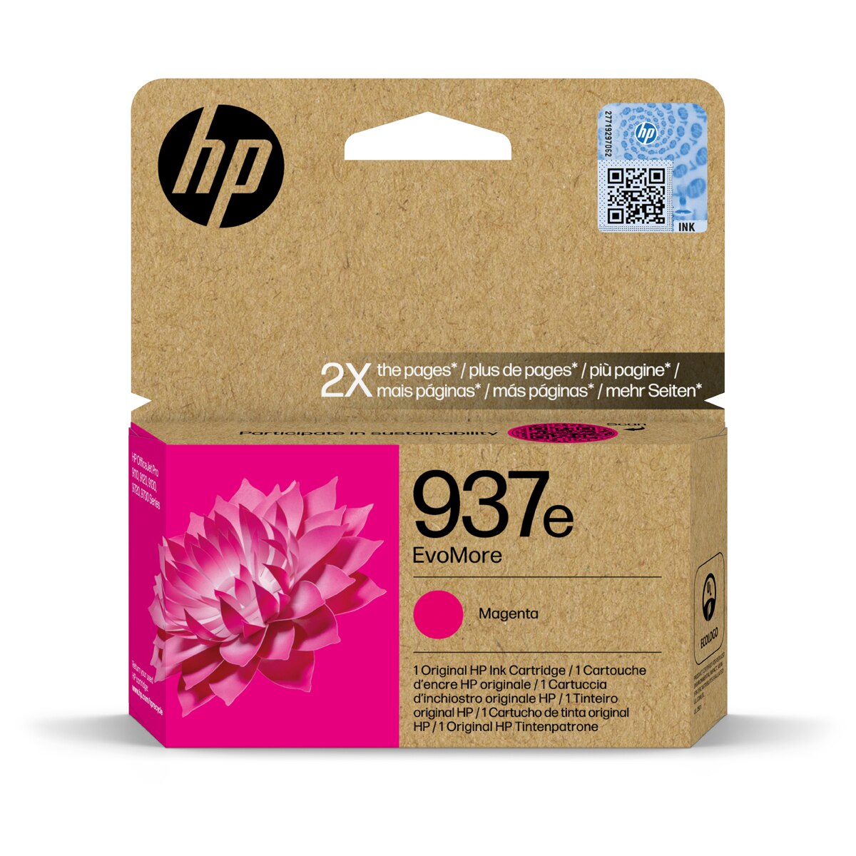 Cartucho de tinta original HP EvoMore 937e magenta (4S6W7NE) 1