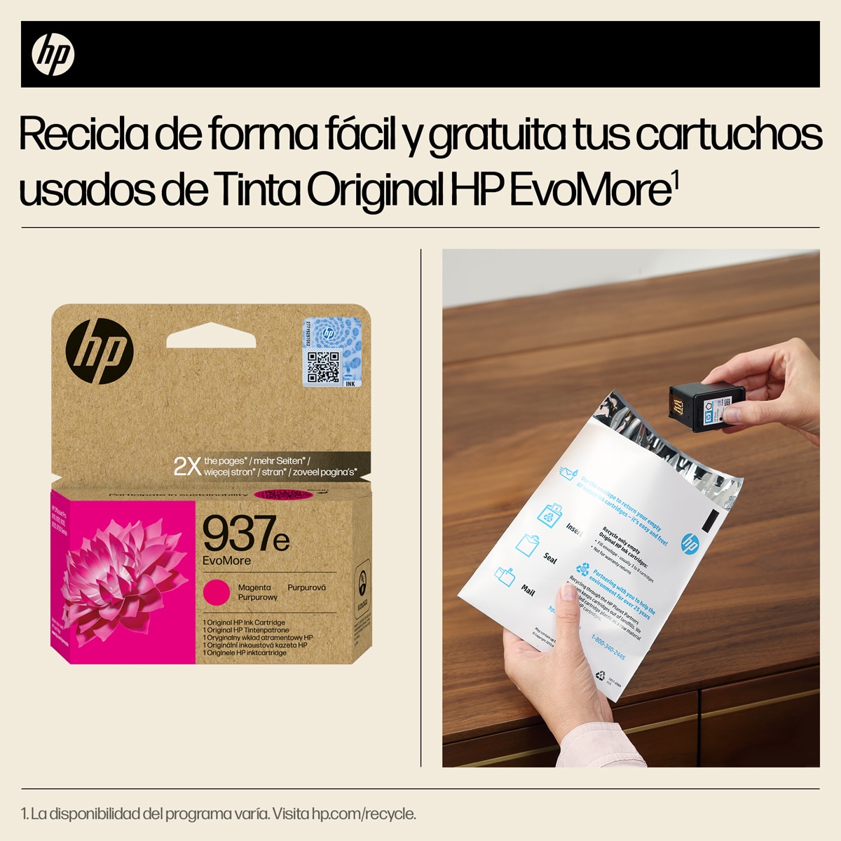 Cartucho de tinta original HP EvoMore 937e magenta (4S6W7NE) 4