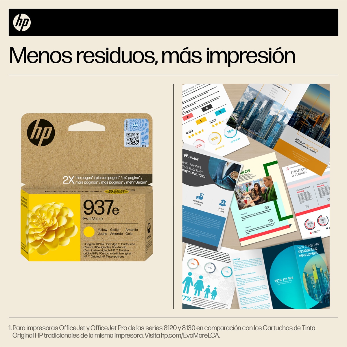 Cartucho de tinta original HP EvoMore 937e amarillo (4S6W8NE) 2
