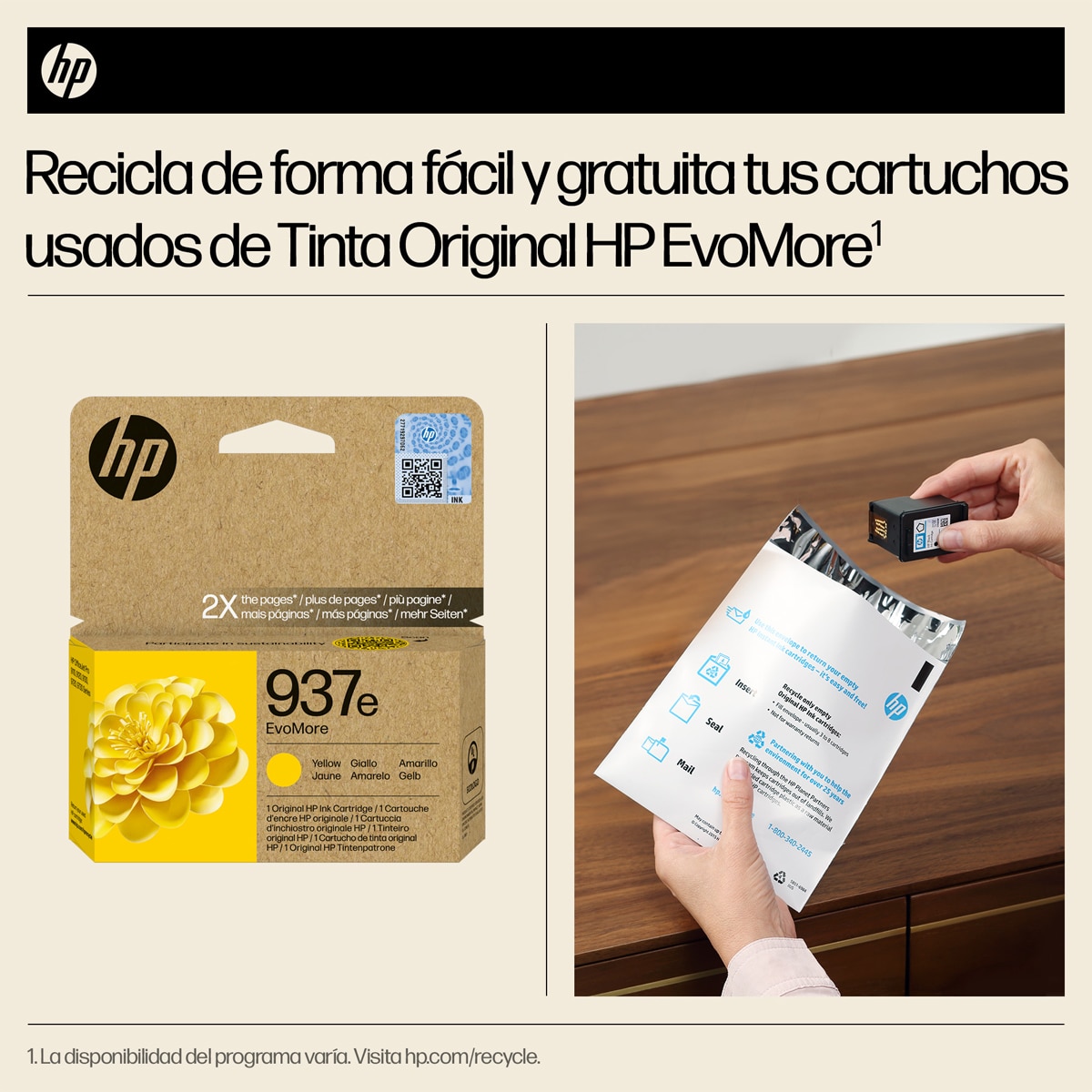 Cartucho de tinta original HP EvoMore 937e amarillo (4S6W8NE) 4