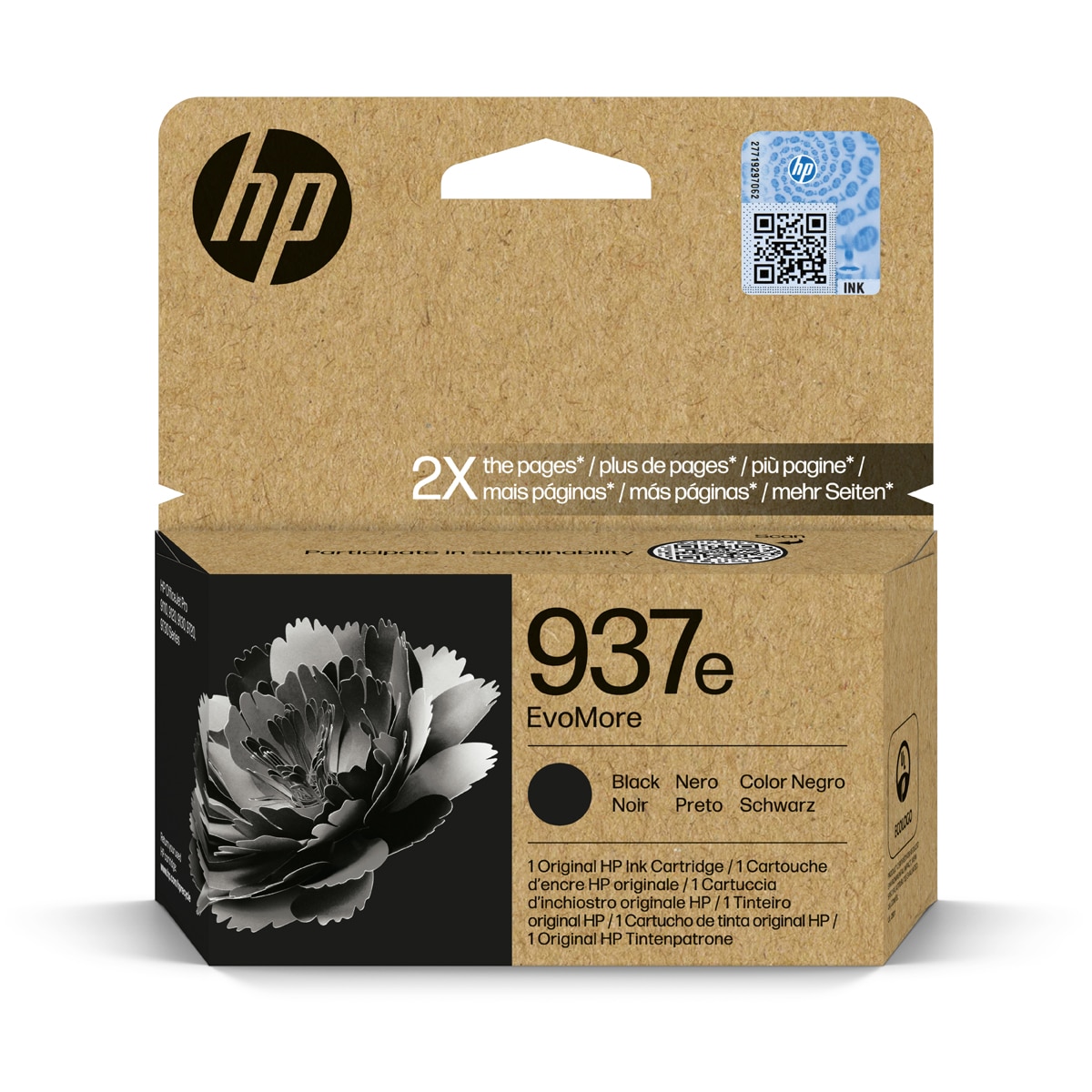 Cartucho de tinta original HP EvoMore 937e negro (4S6W9NE) 1
