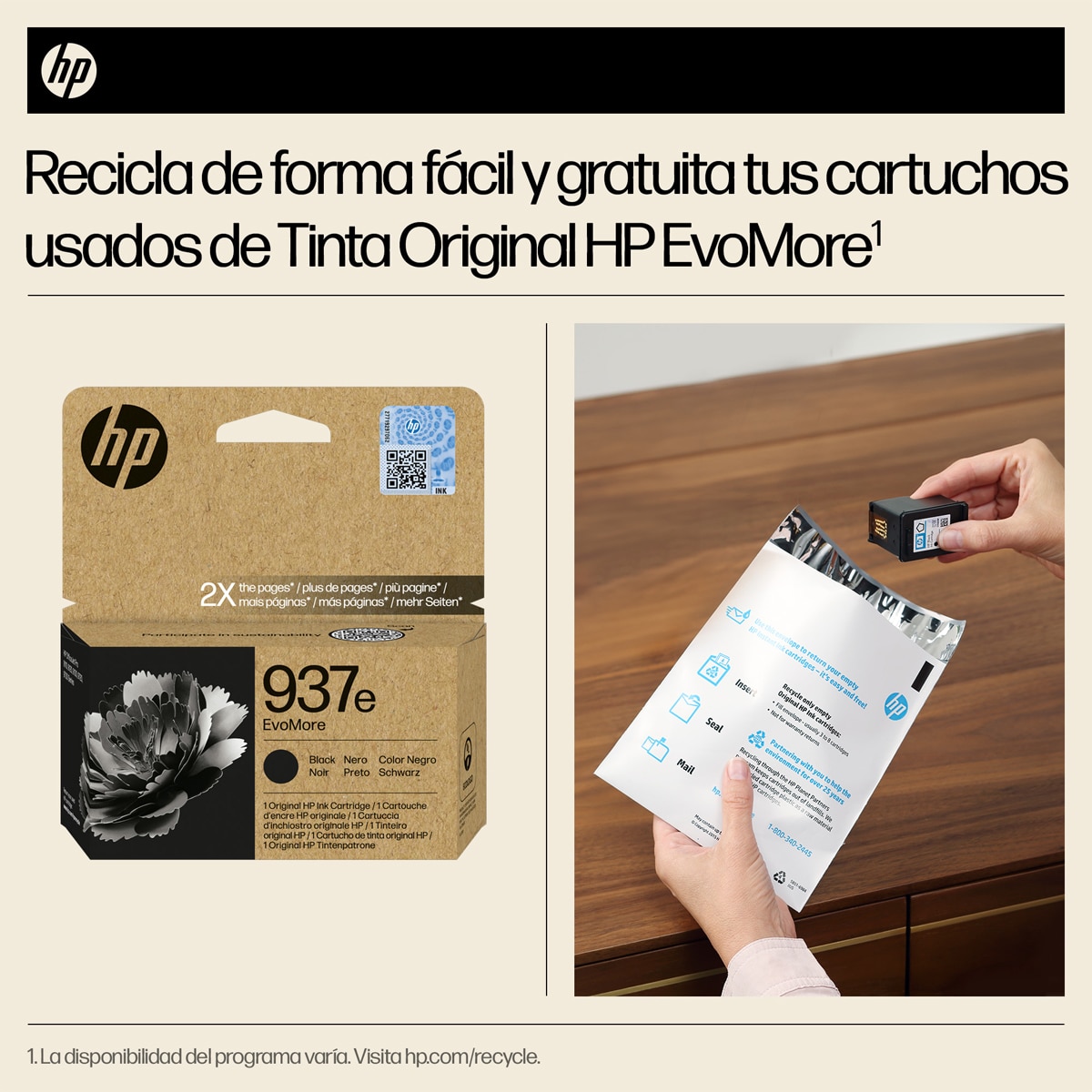 Cartucho de tinta original HP EvoMore 937e negro (4S6W9NE) 4