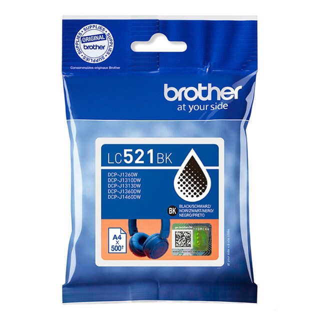 Imagen 0 de Cartucho de tinta original Brother LC521BK negro