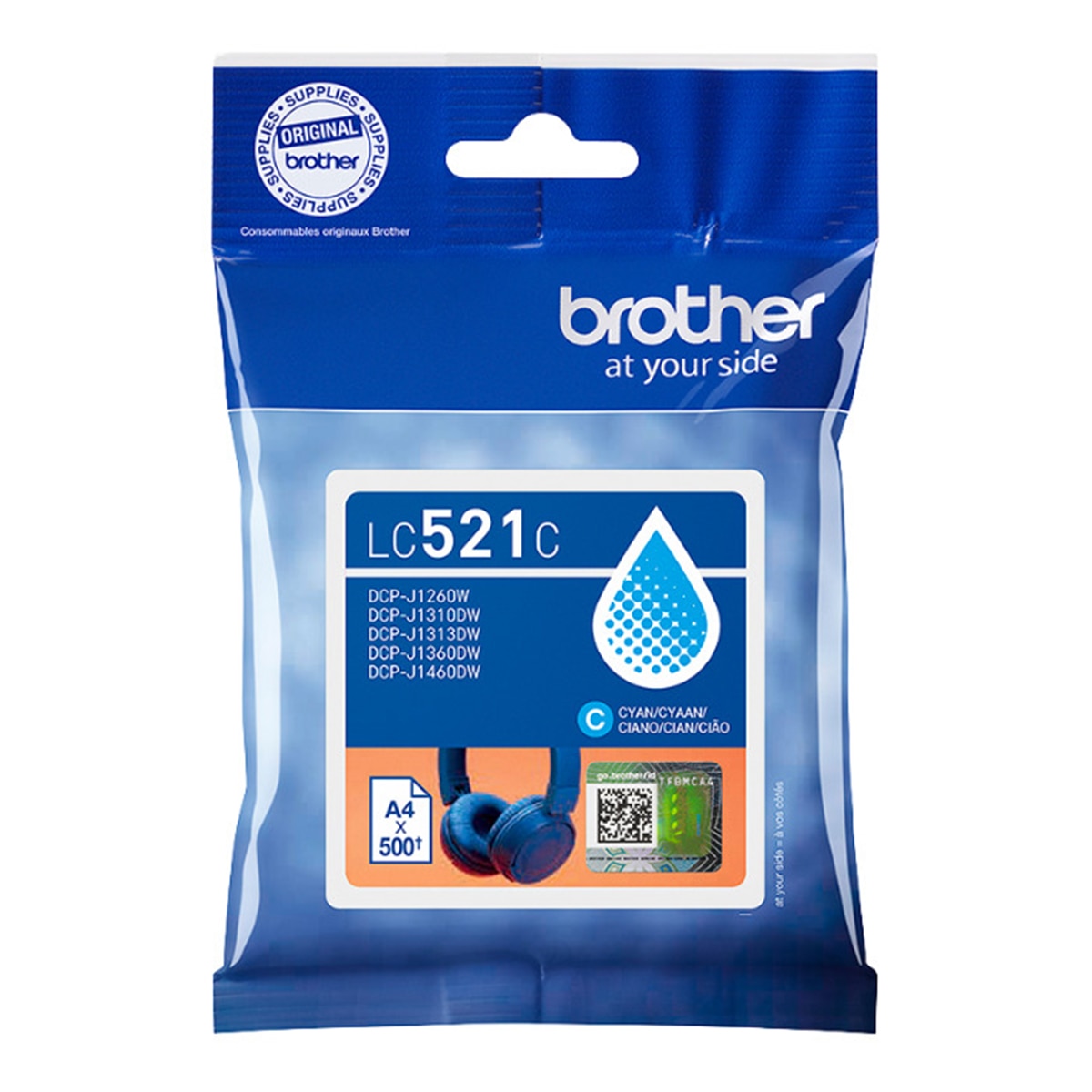 Cartucho de tinta original Brother LC521C cian 1