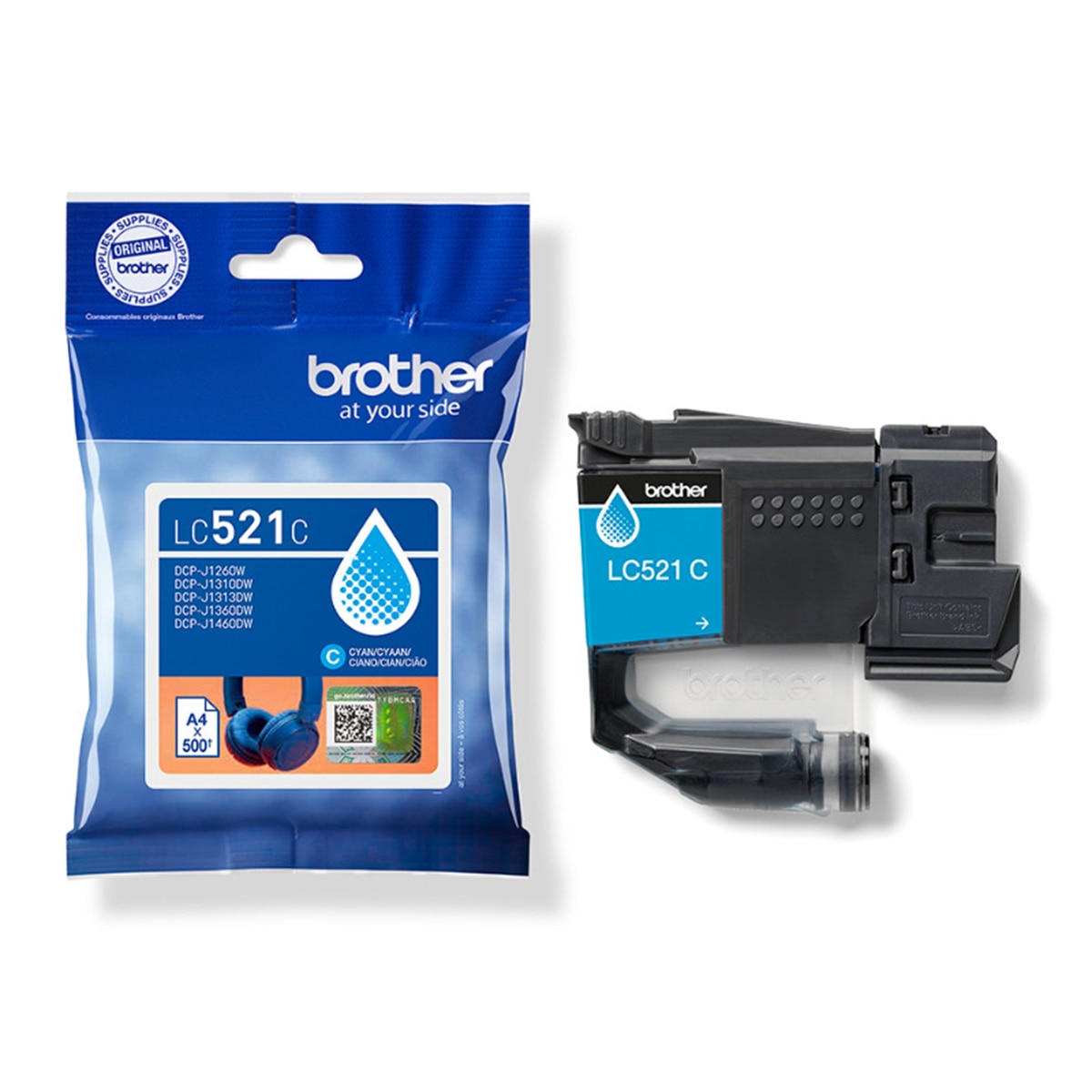 Cartucho de tinta original Brother LC521C cian 2