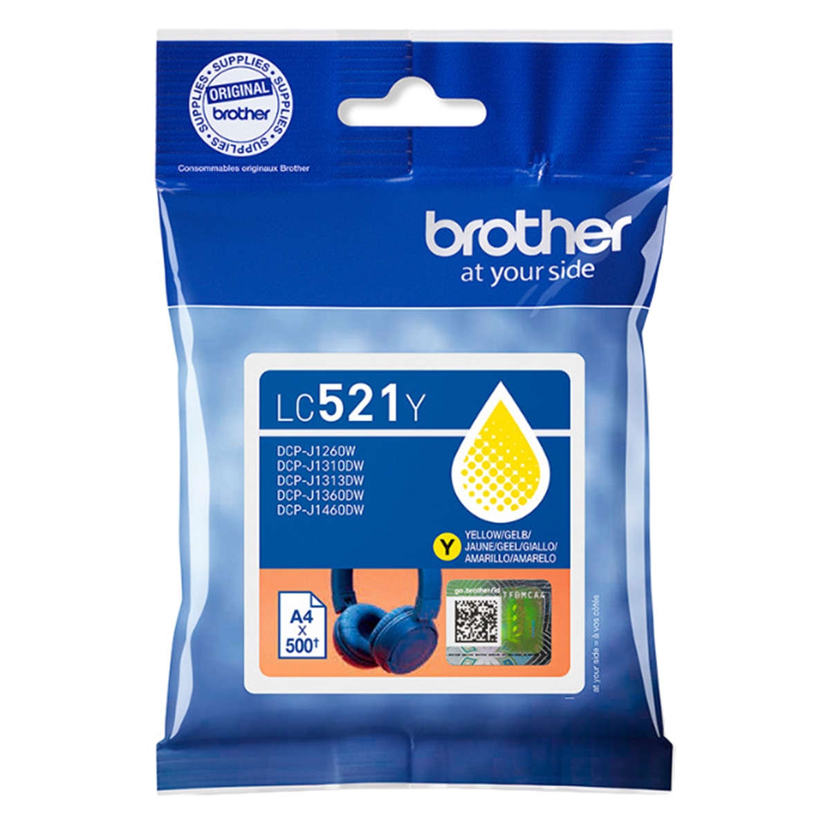 Cartucho de tinta original Brother LC521Y amarillo 1