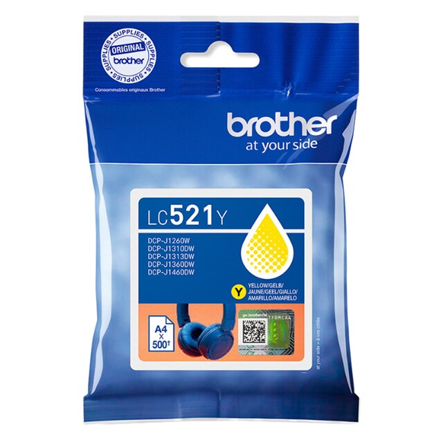 Imagen 0 de Cartucho de tinta original Brother LC521Y amarillo