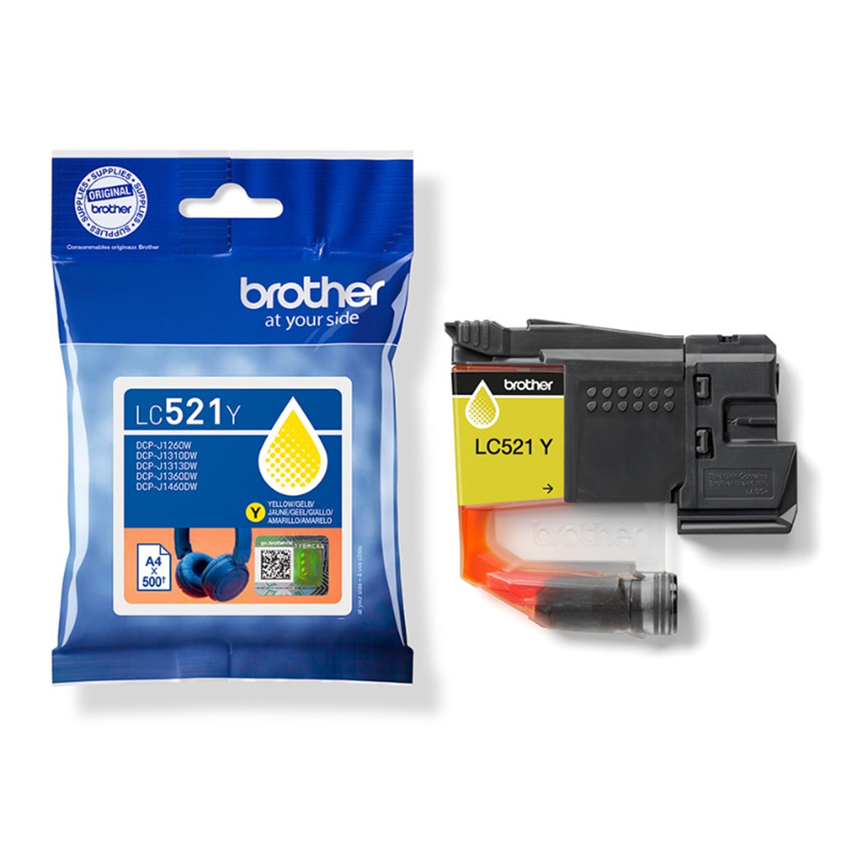 Cartucho de tinta original Brother LC521Y amarillo 2