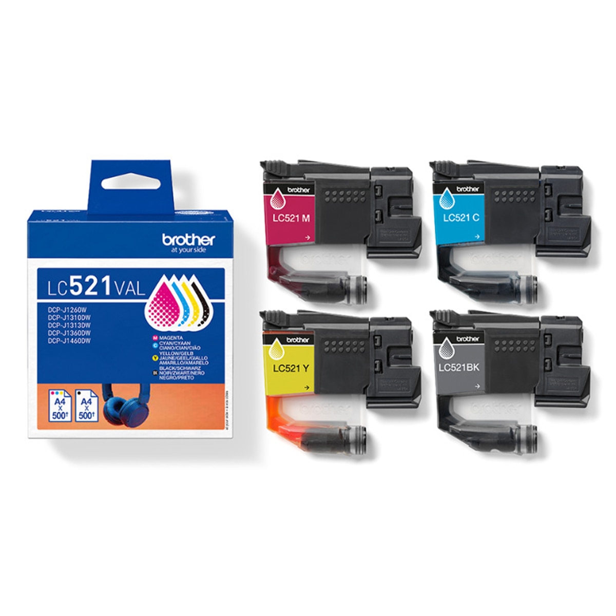 Pack de 4 cartuchos de tinta original Brother LC521VAL negro/cian/magenta/amarillo 3