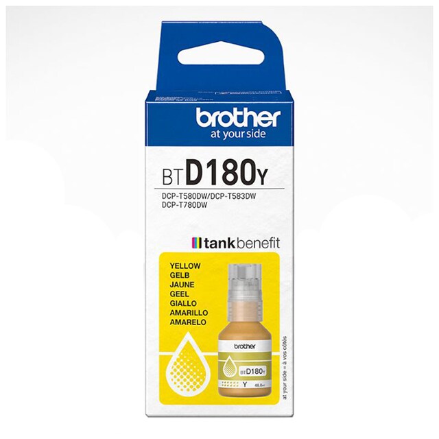 Imagen 0 de Botella de tinta original Brother BTD180Y amarillo