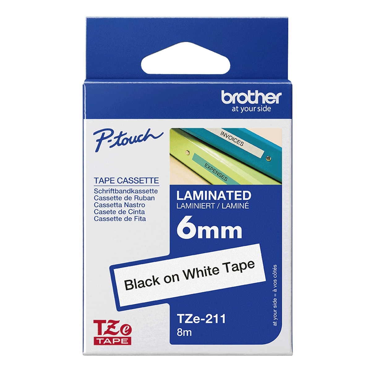 Imagen 0 de Cinta laminada Brother TZe211 para rotuladoras electrónicas