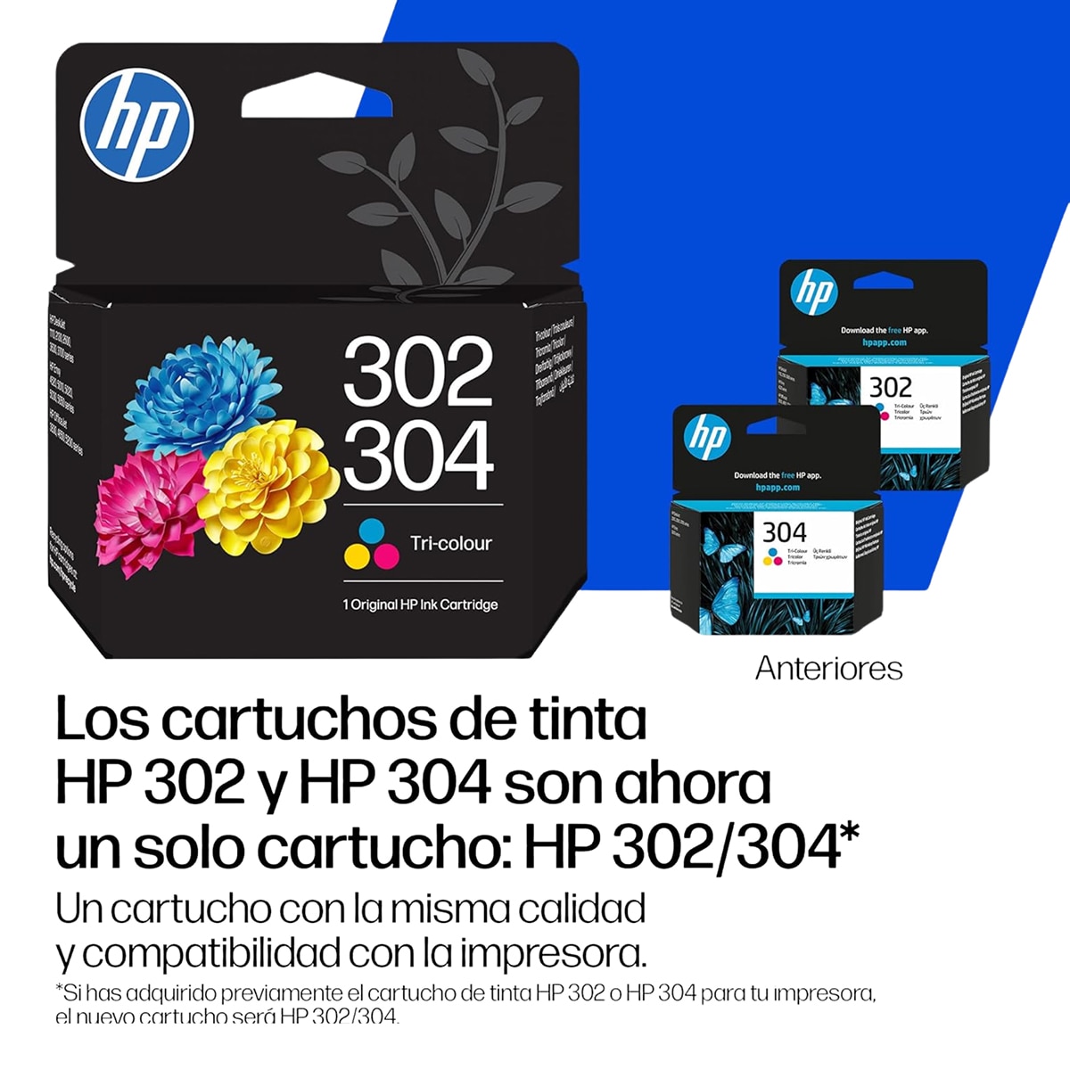Cartucho de tinta original HP 302/304 tricolor 3