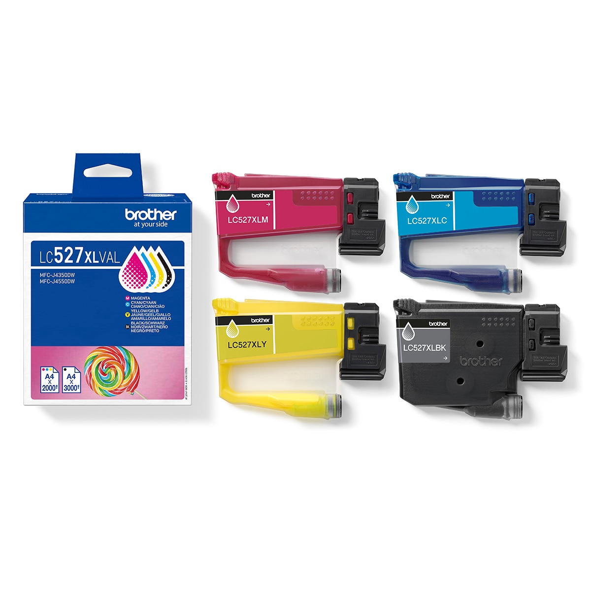 Pack XL de 4 cartuchos originales Brother LC527 multicolor (LC527XLVAL) 3