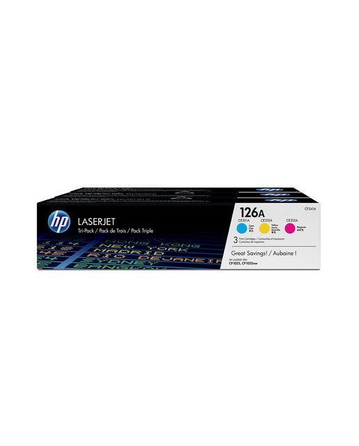 Pack de 3 tóner originales HP LaserJet 126A tricolor (CF341A) 1