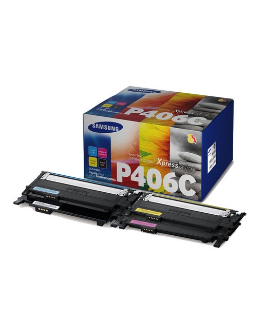 Pack de 4 tóner Samsung CLT-P406C negro + tricolor (SU375A) 1