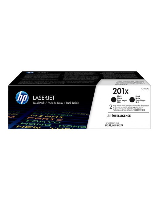 Pack 2 cartuchos de Tóner originales HP LaserJet 201X Alta capacidad negro (CF400XD) 1