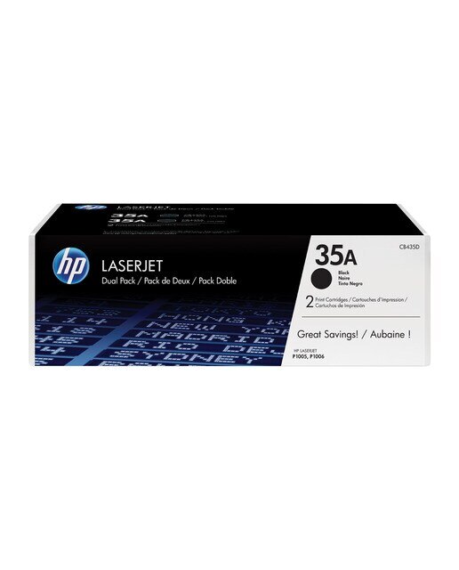 Pack 2 cartuchos de Tóner originales HP LaserJet 35A negro (CB435AD) 1