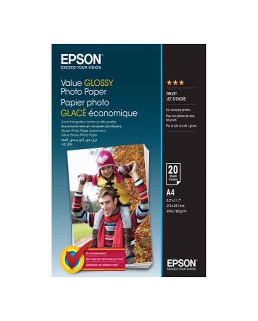 Imagen 0 de Papel fotográfico Epson Glossy Photo A4, 183 g/m2, 20 hojas