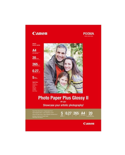 Imagen 0 de Papel fotográfico Canon Brillo II Plus PP 201, A4, 270 g/m2, 20 hojas