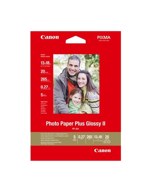 Imagen 0 de Papel fotográfico Canon Brillo II Plus PP 201, 13x18cm, 275 g/m2, 20 hojas