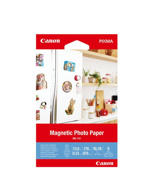 Imagen 0 de Papel fotográfico magnético Canon MG 101, 10x15cm, 670 g/m2, 5 hojas
