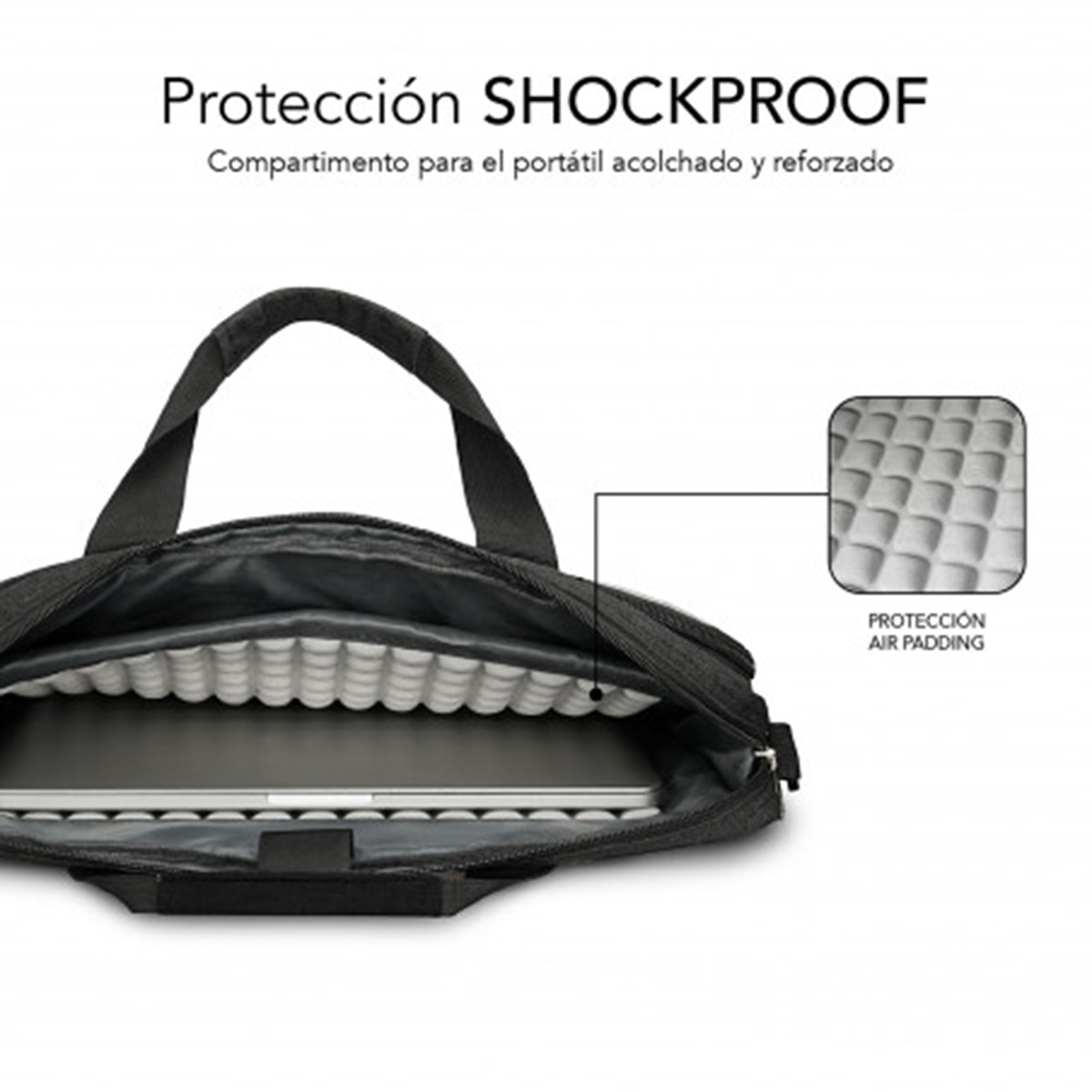 Maletín Subblim Air Padding para portátiles hasta 15,6" Gris oscuro-3