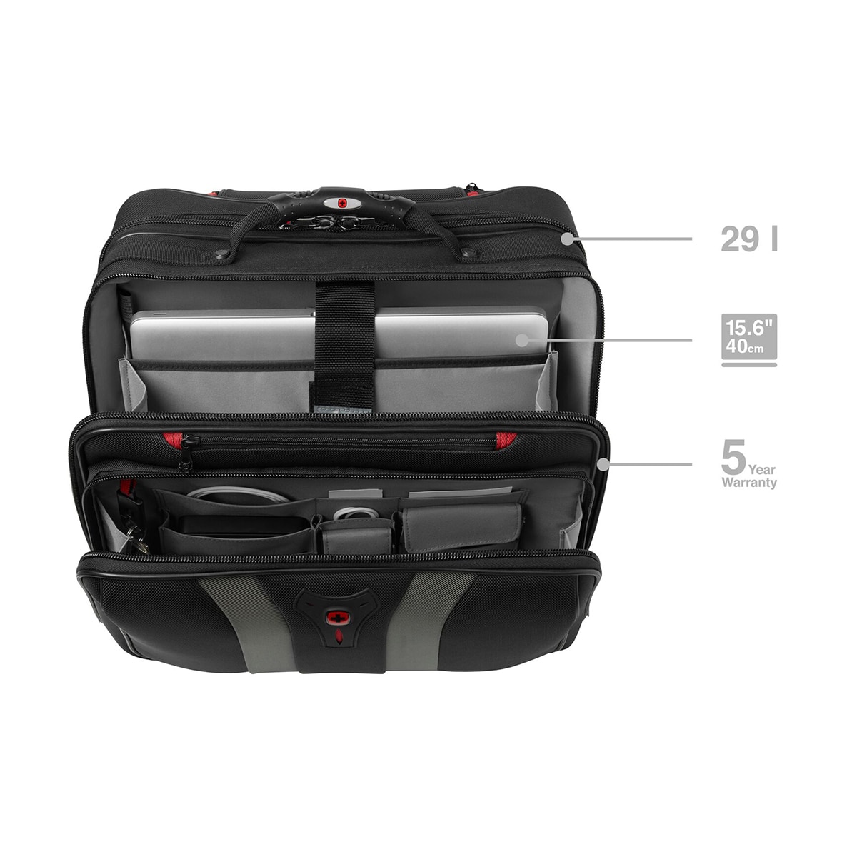 Trolley con ruedas Wenger Granada negro para portátiles de 15,6" Negro-10