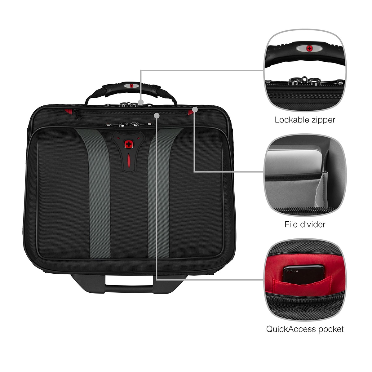 Trolley con ruedas Wenger Granada negro para portátiles de 15,6" Negro-11