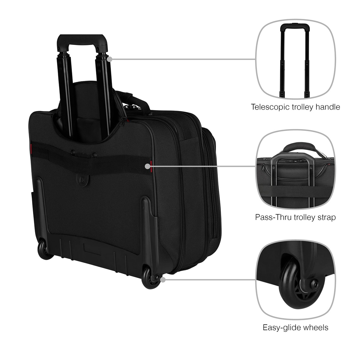 Trolley con ruedas Wenger Granada negro para portátiles de 15,6" Negro-12