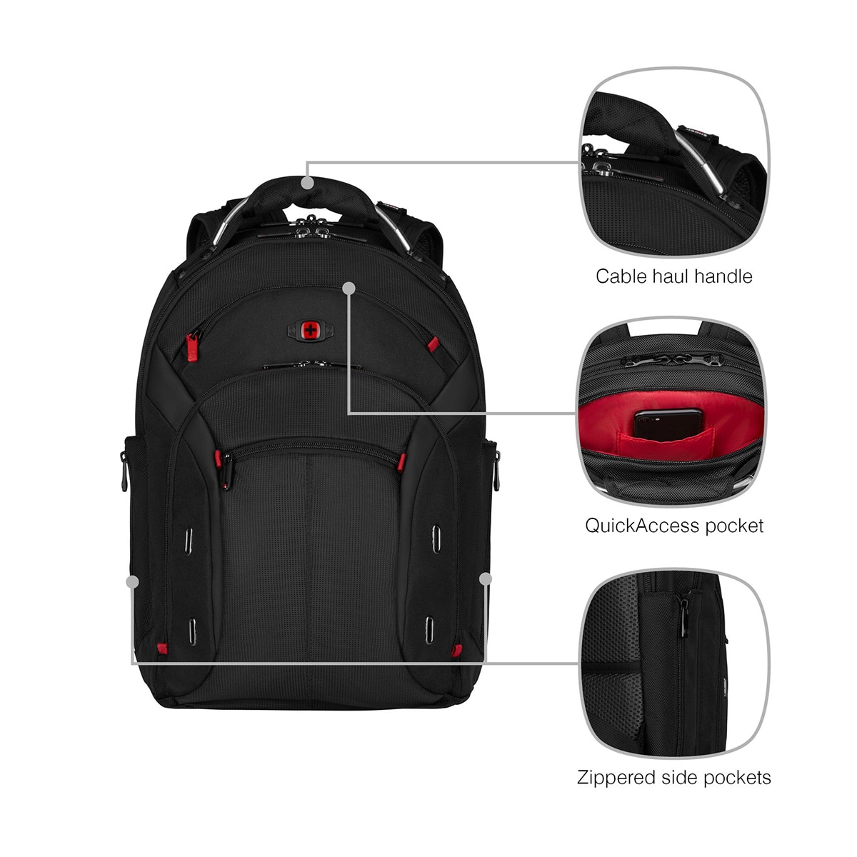 Mochila Wenger Gigabyte negra para portátiles de 16" Negro-8