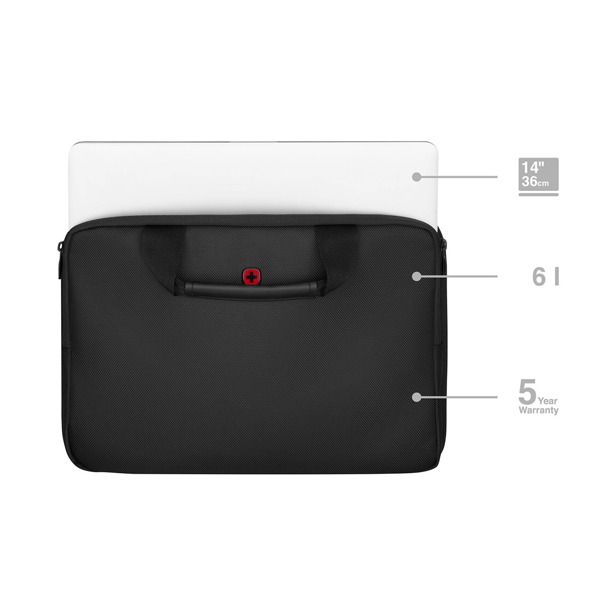 Maletín Wenger Guyde negro para portátiles de 14" Negro-7