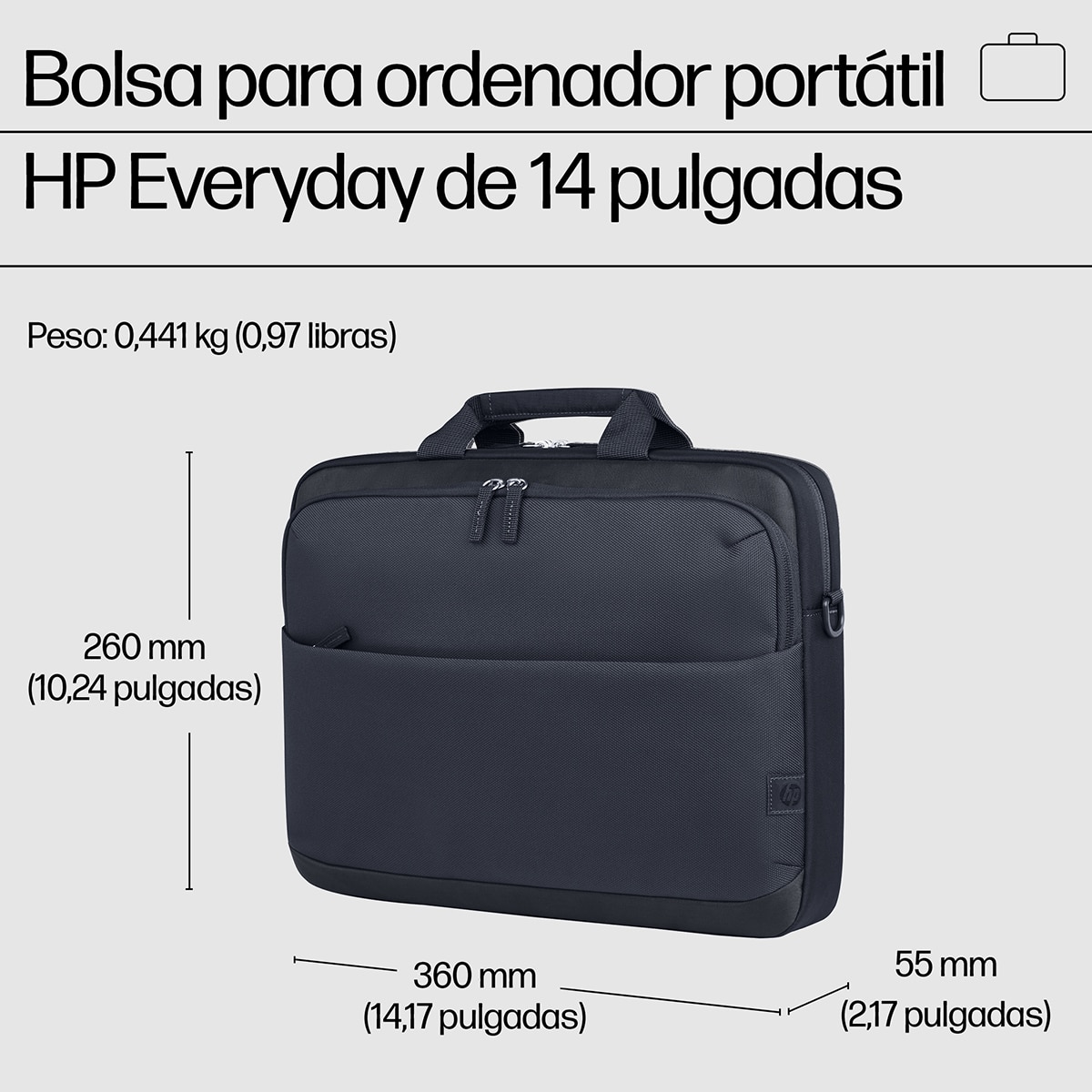 Maletín gris HP de uso diario para portátiles hasta 14" Gris-4