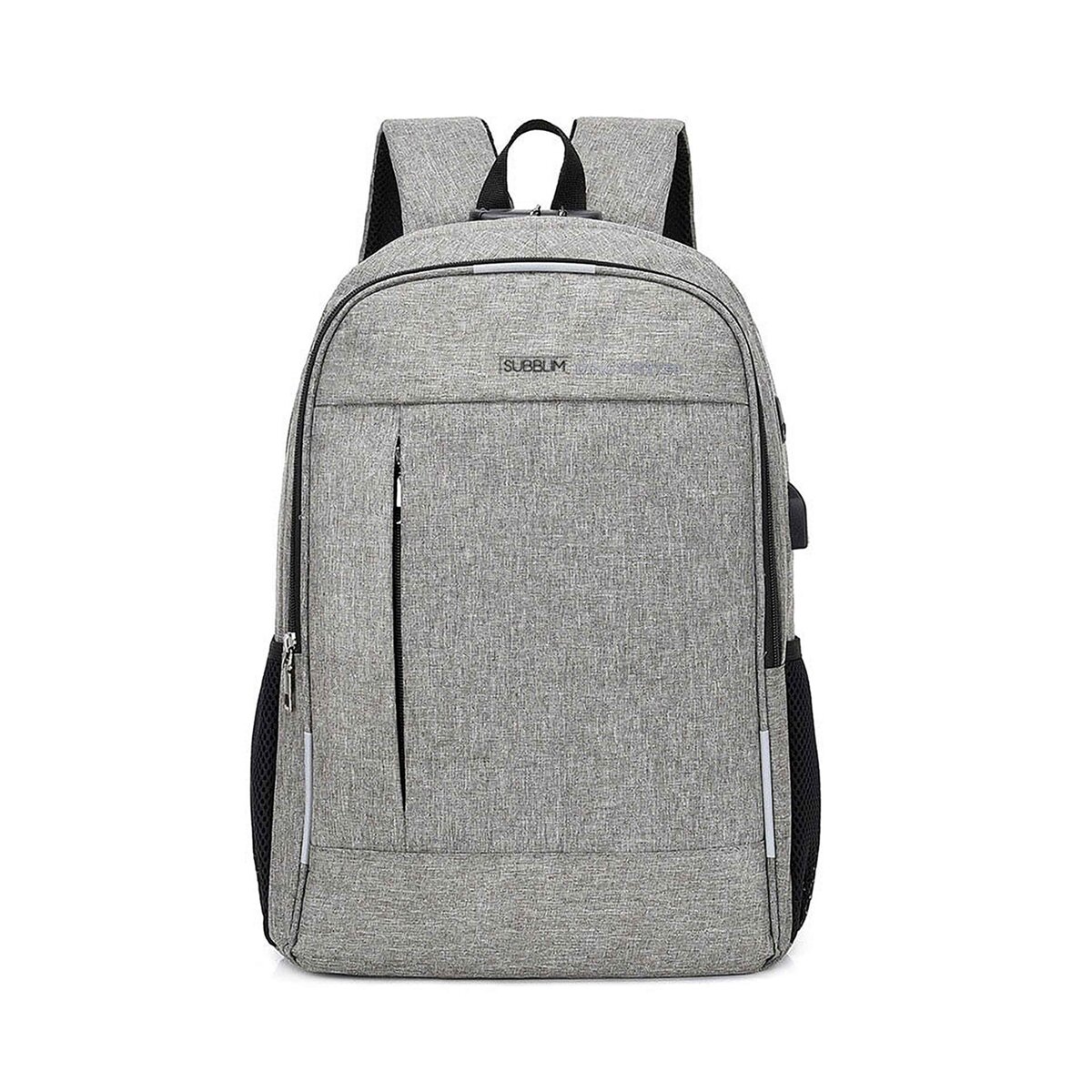 Mochila gris Subblim Urban Lock para portátiles hasta 16" Gris-1