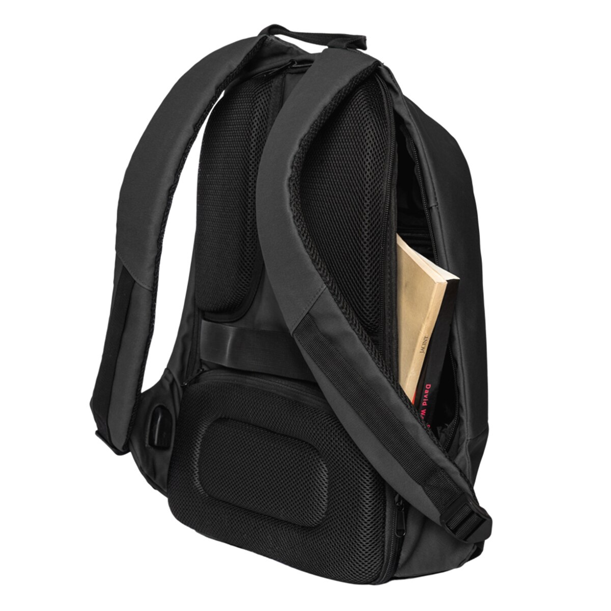 Mochila Antirrobo Impermeable Smile The Rock negra para portátiles hasta 16" y con Puerto USB Negro-3