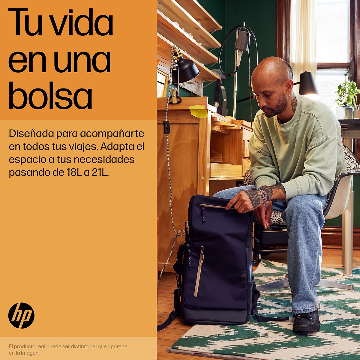Mochila gris HP Travel 25L para portátiles hasta 15,6" - Gris oscuro Gris oscuro-7