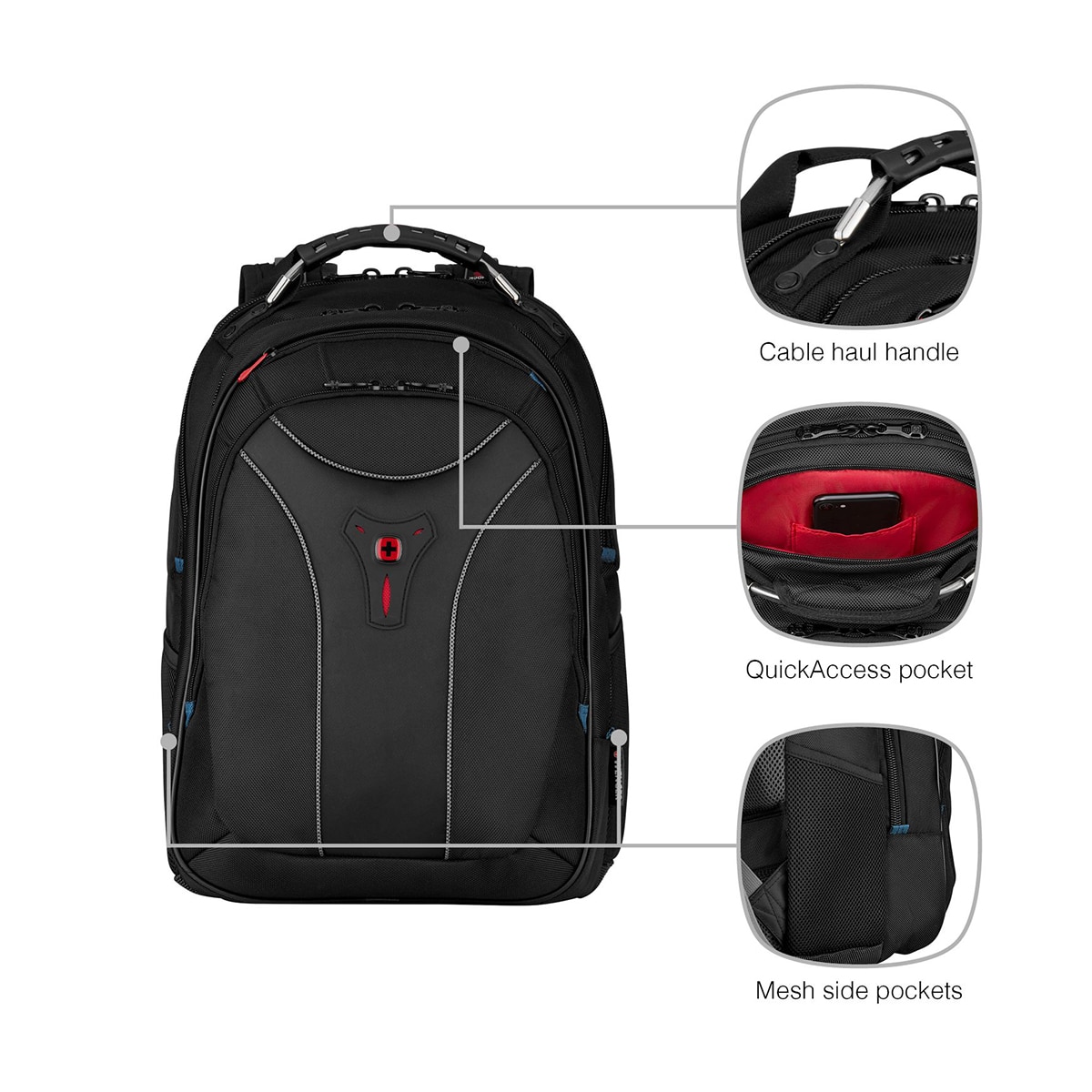 Mochila Wenger Carbon negra para portátiles de 17" Negro-12