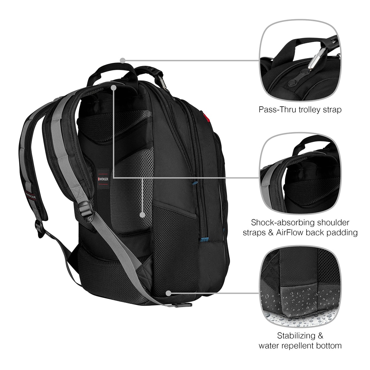 Mochila Wenger Carbon negra para portátiles de 17" Negro-13